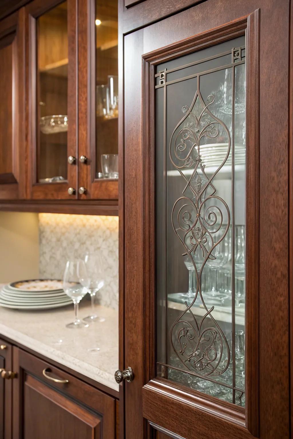 Elevate your kitchen's elegance with expertly crafted glass insert cabinets.