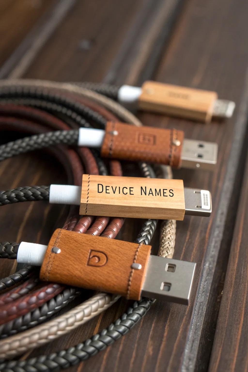 Elevate your workspace with bespoke cable labels—because organization should reflect your style.
