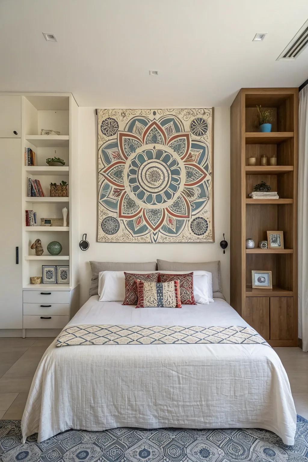 Achieve harmony with symmetrical canvas art.