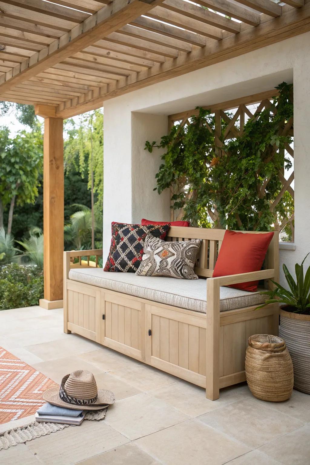 Transform your patio with a stylish weatherproof storage bench - where functionality meets minimalist elegance.