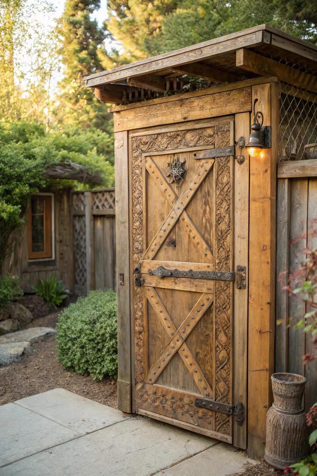 Add a touch of history and craftsmanship to your coop with a reclaimed door.