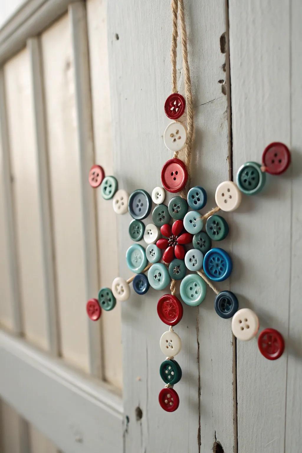 Craft your own whimsical winter wonderland with button snowflakes—each as unique as a real snowflake!