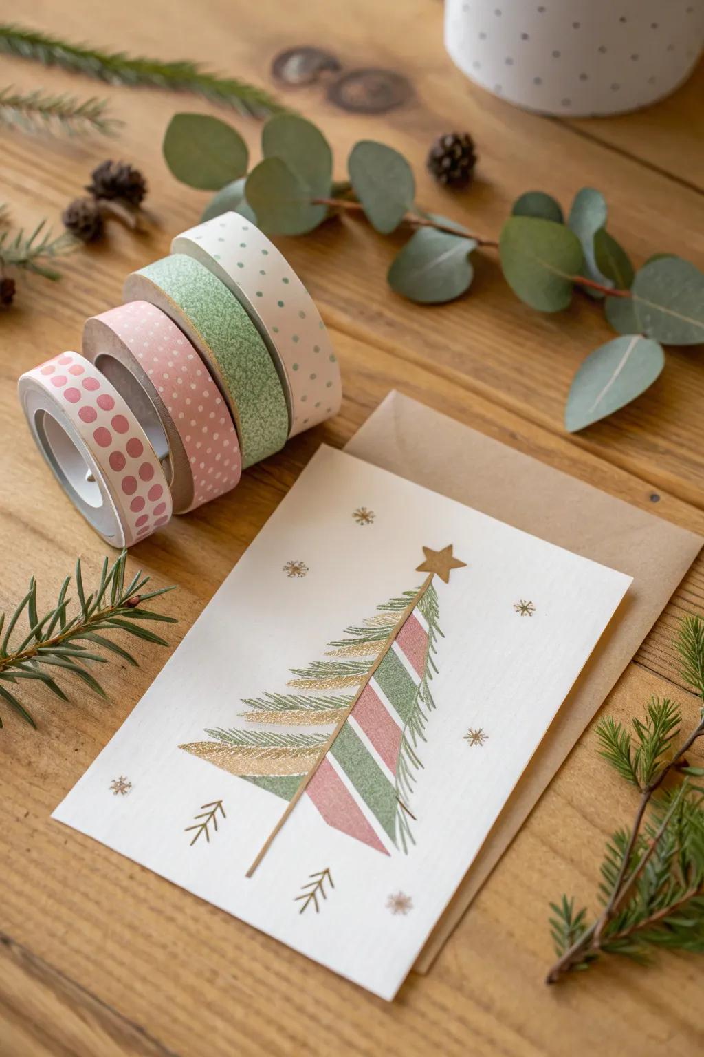 Craft your holiday cheer with the enchanting simplicity of washi tape wonders.