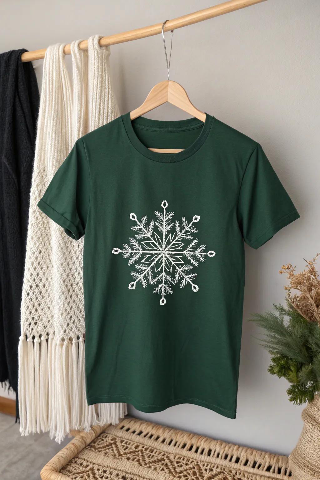 Embrace the beauty of simplicity this holiday season with a minimalist snowflake design. Perfect for those who appreciate elegance in the details.