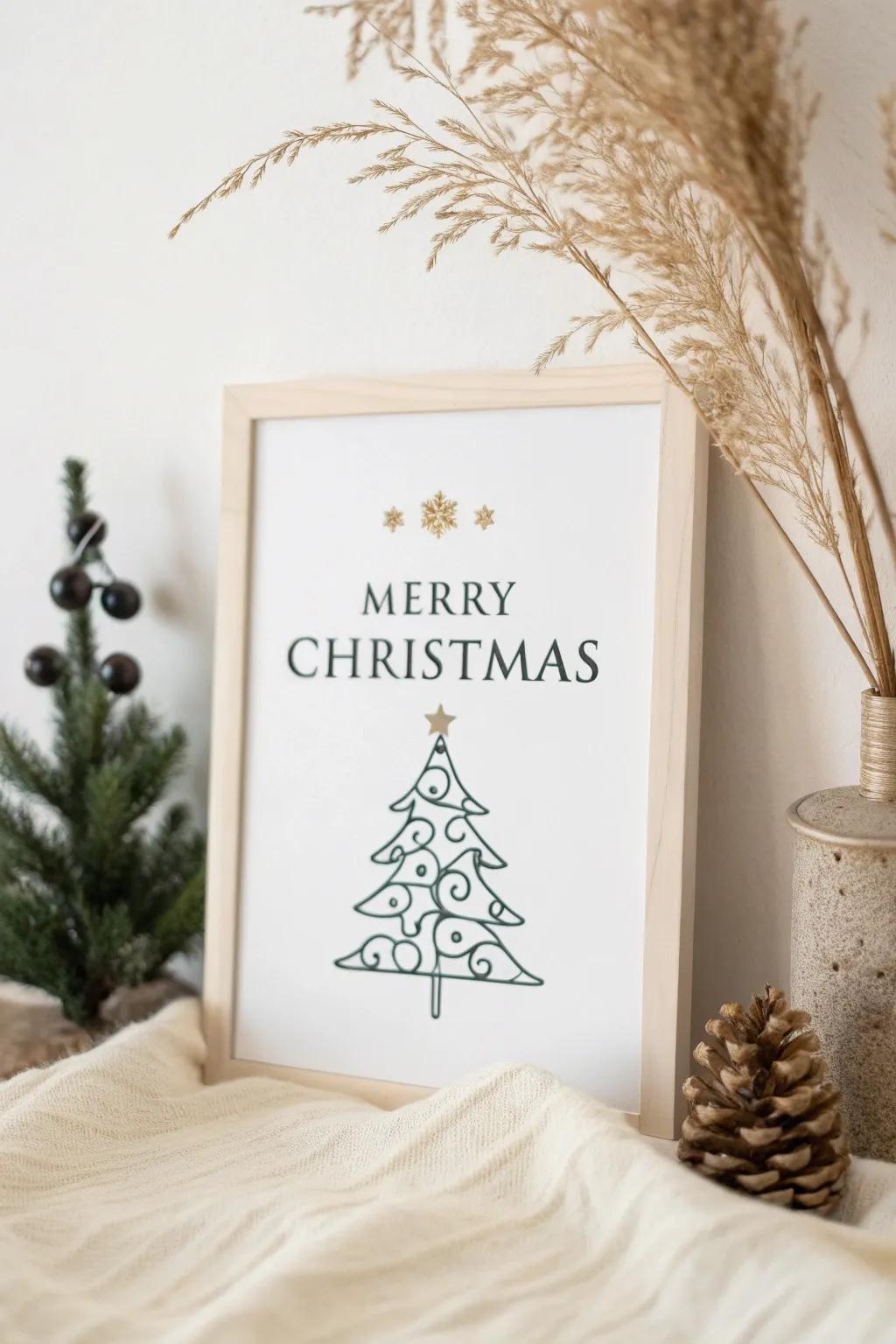 Elevate your holiday greetings with a minimalist twist: Typography meets tradition in this Christmas card design.