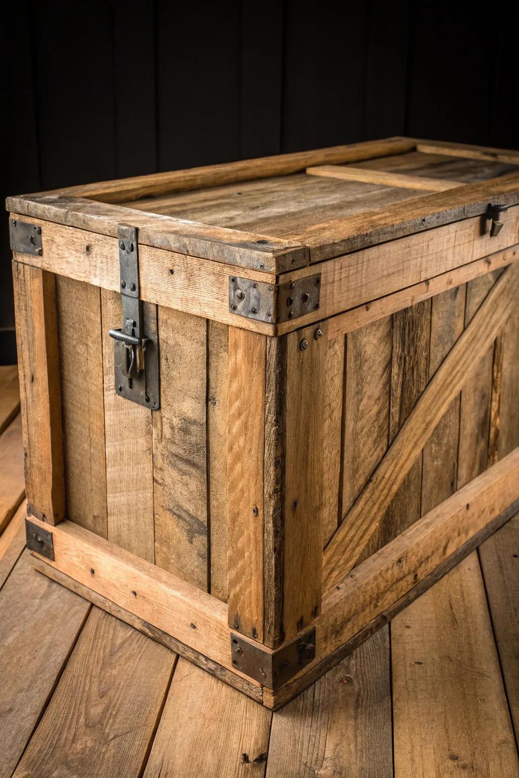 Transform your campsite with a rustic chuck box crafted from recycled treasures.