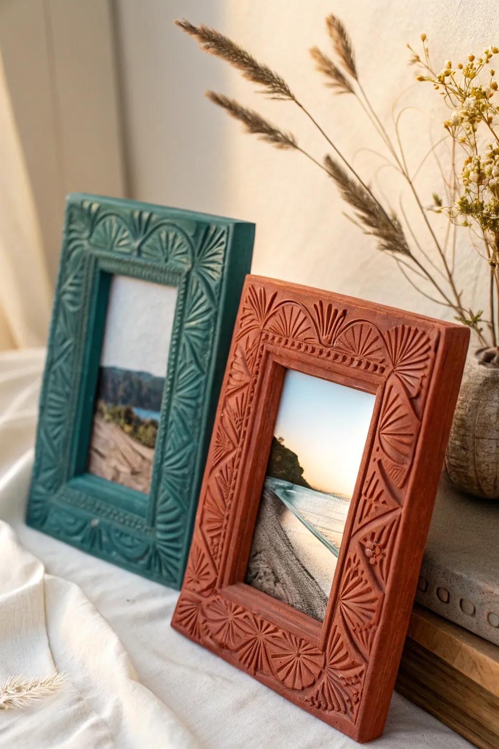 Capture memories in style with bespoke clay picture frames that blend Scandinavian minimalism and Boho charm.