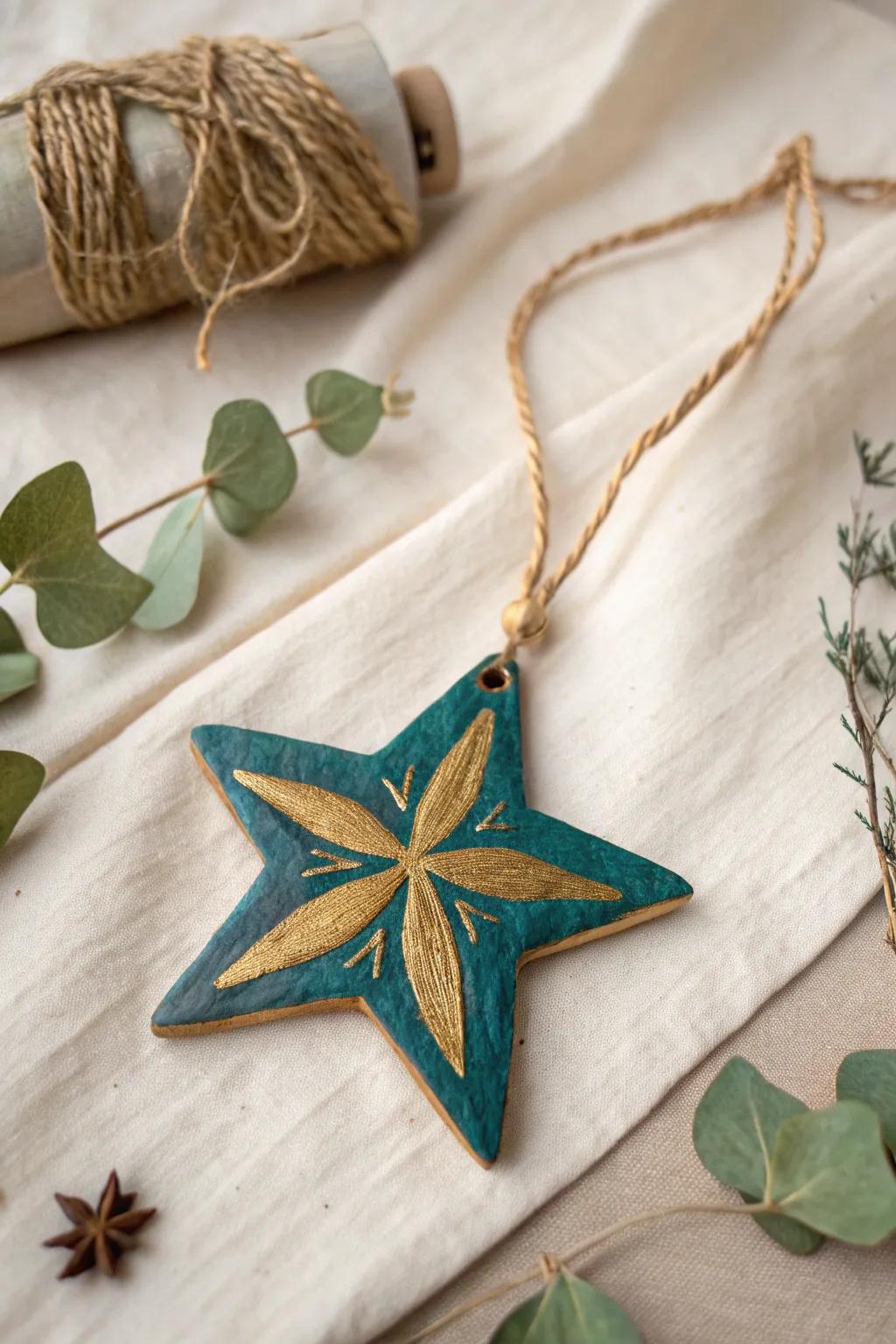 Embrace simplicity and craftsmanship with these striking festive clay ornaments.