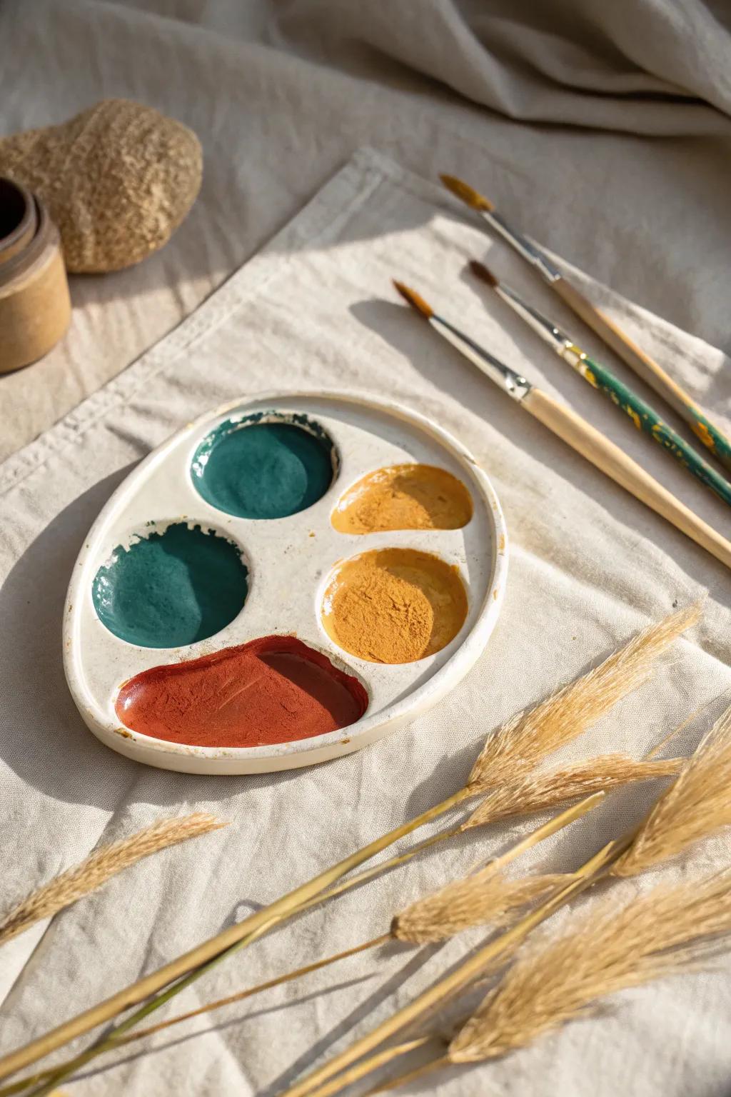 Unleash your creativity with this stunning abstract clay palette – where bold colors meet minimalist elegance.