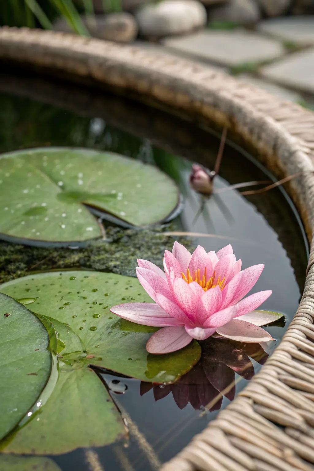 Embrace serene elegance with the vibrant charm of water lilies.