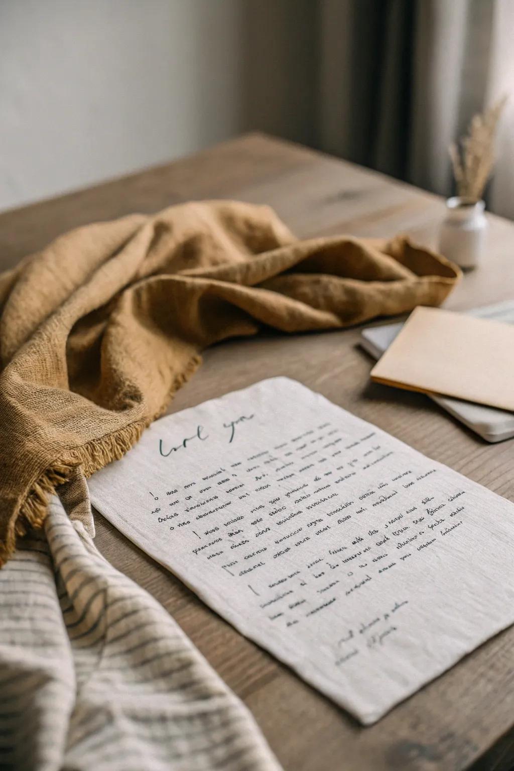 Add a touch of texture to your letters, blending simplicity with personal warmth.