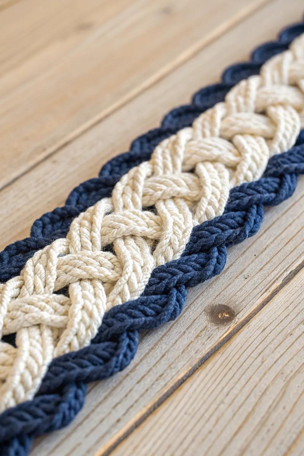 Elevate your crochet projects with the elegant twist of the nautical-inspired twisted rope border.