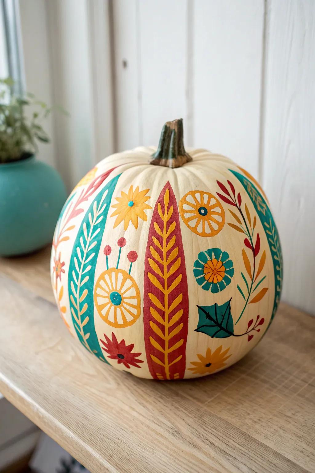 Embrace the art of painted pumpkins for a mess-free, colorful Halloween display!