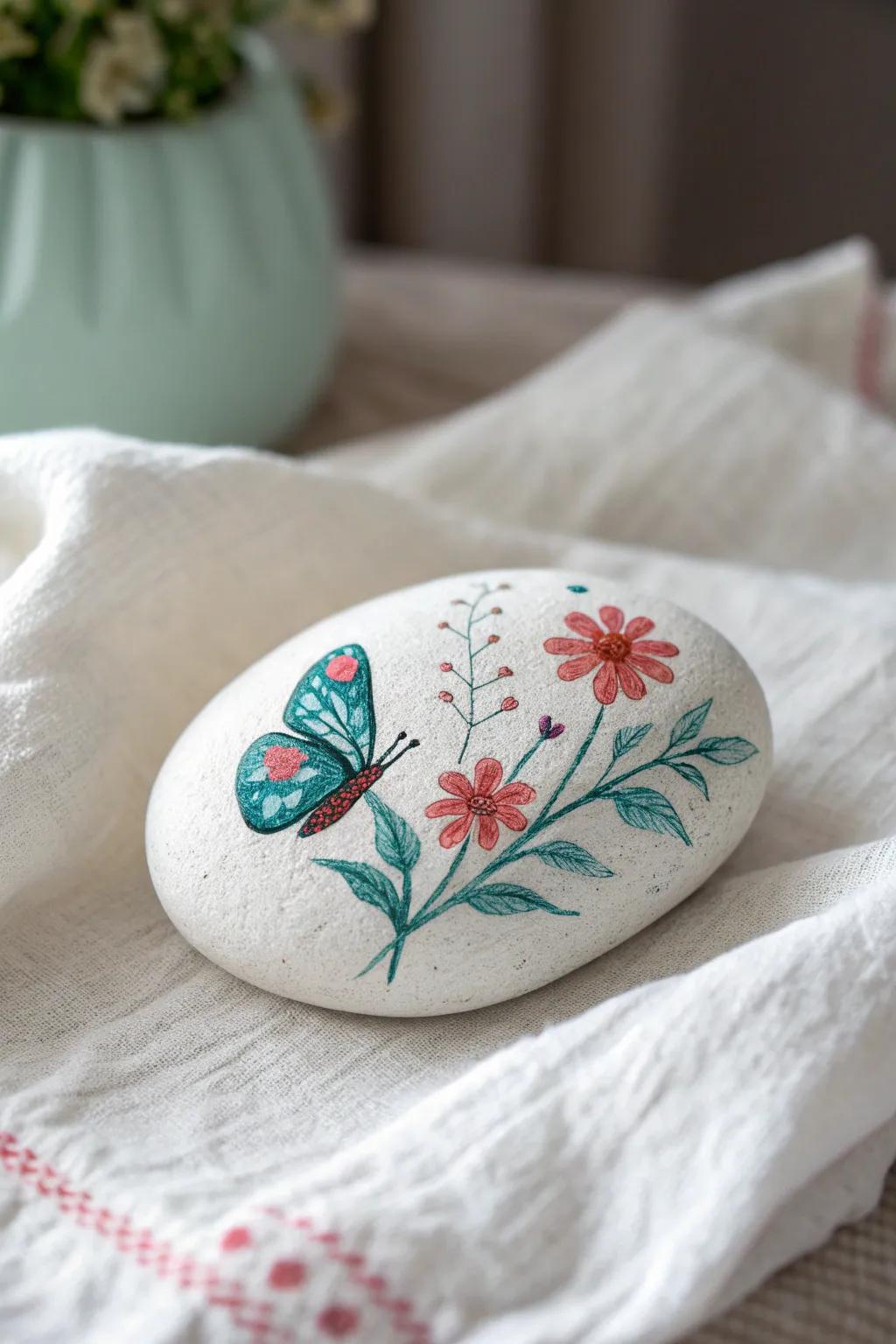 Transform a simple stone into a canvas of beauty with these charming mini motifs. #CraftedWithCare #NatureInspiredArt