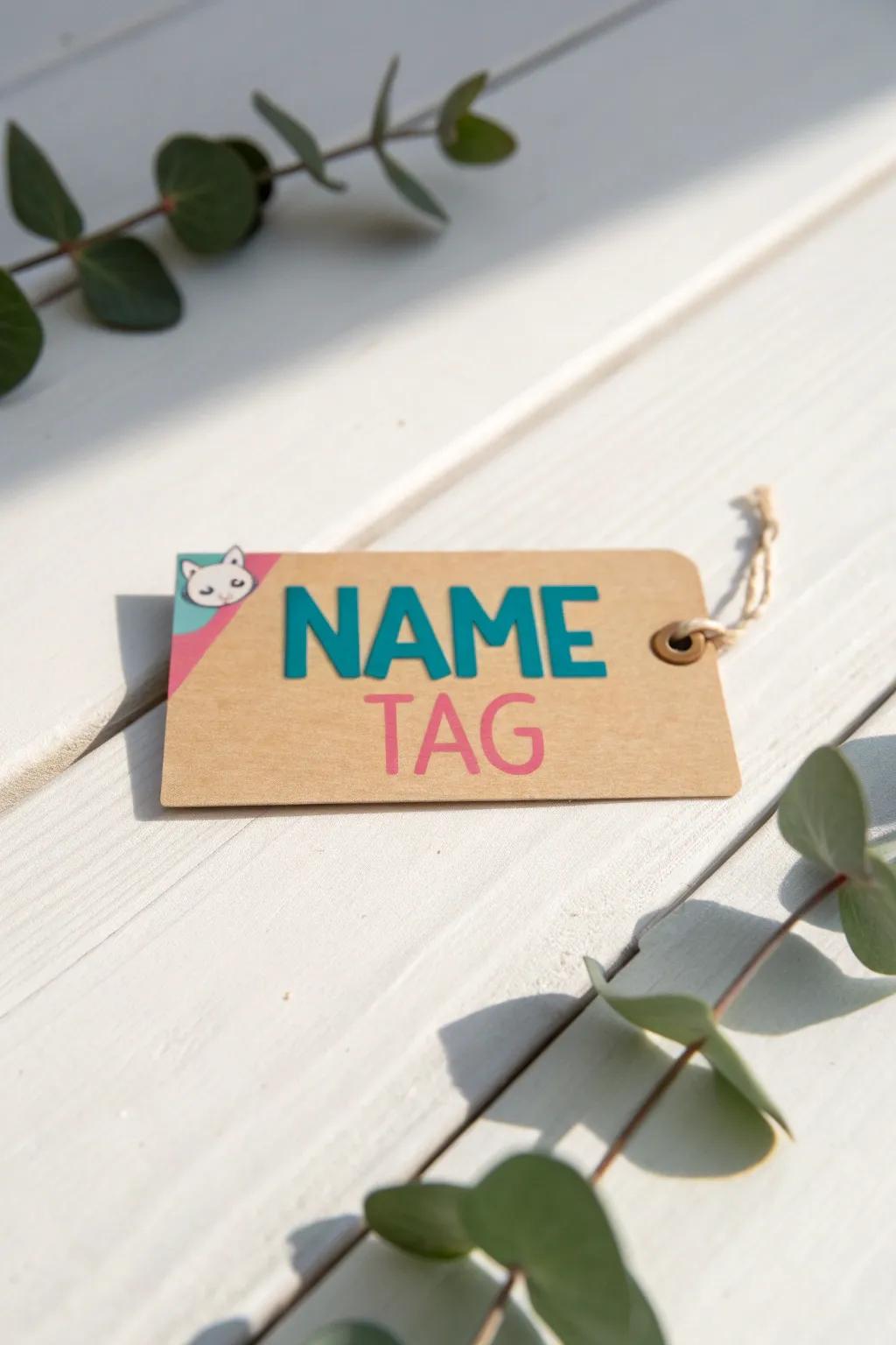 Add a touch of fun to your introductions with a charming, handcrafted name tag!