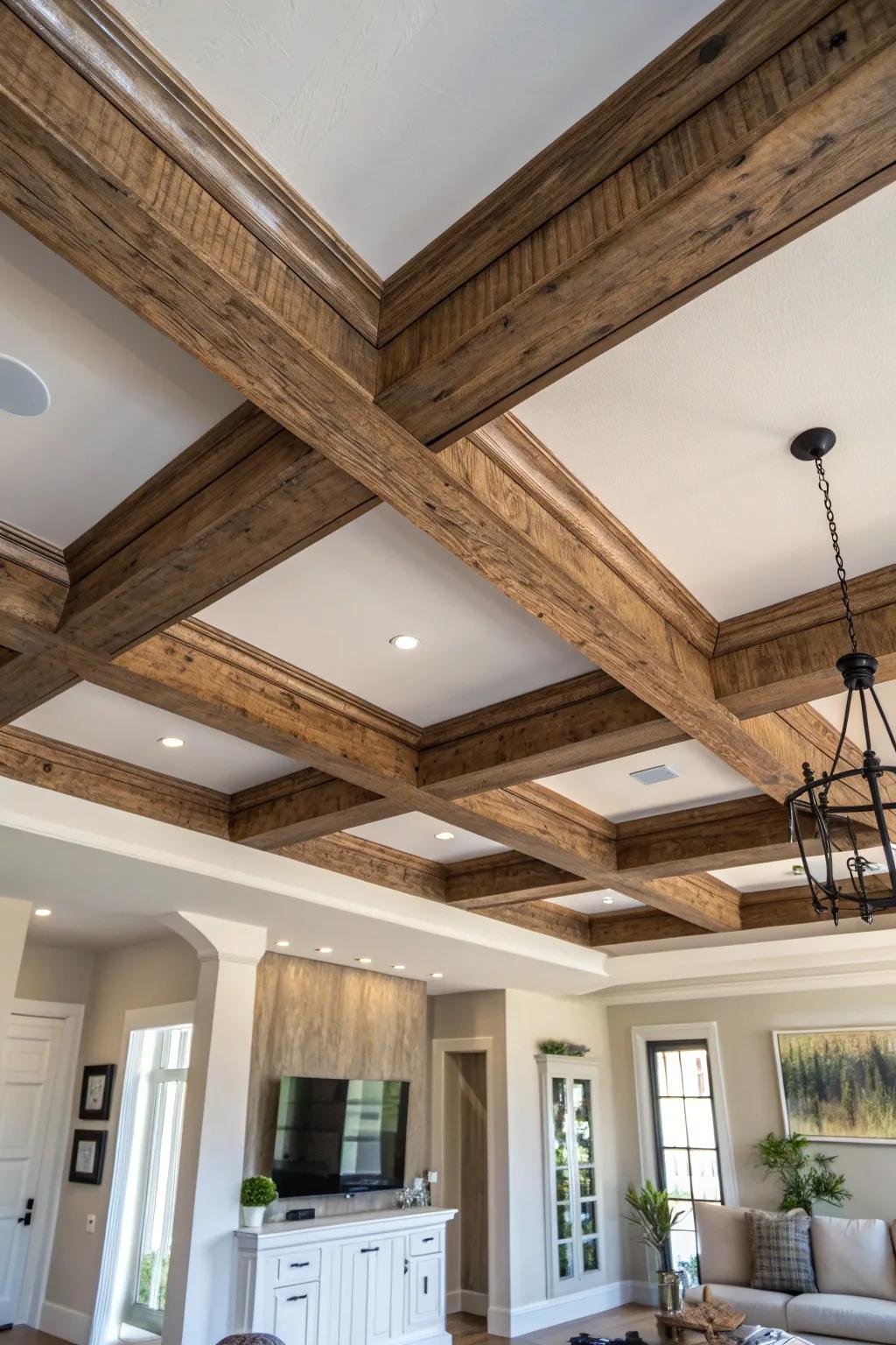 Transform your space with the stunning illusion of faux beams—simple, stylish, and cost-effective.