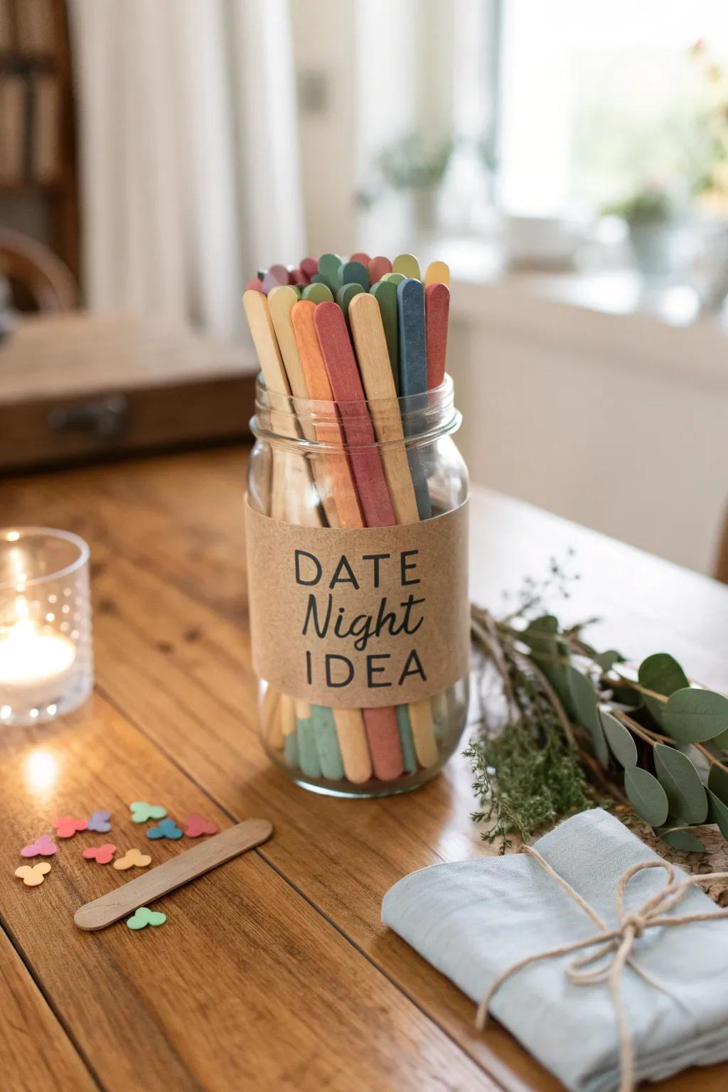 Create endless adventures with a DIY Date Night Jar—where every stick promises a new memory. 🌿💫