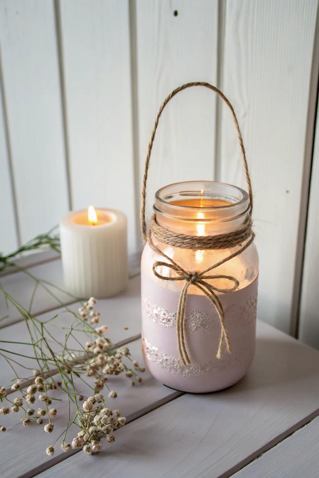 Illuminate your home with the simple elegance of DIY mason jar lanterns—where minimalist charm meets cozy glow.