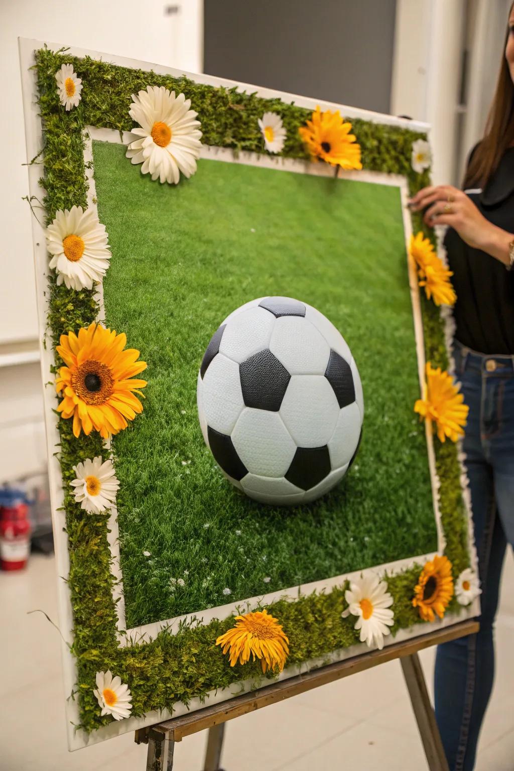Floral Soccer Fusion: Where the beauty of nature meets the thrill of the game.