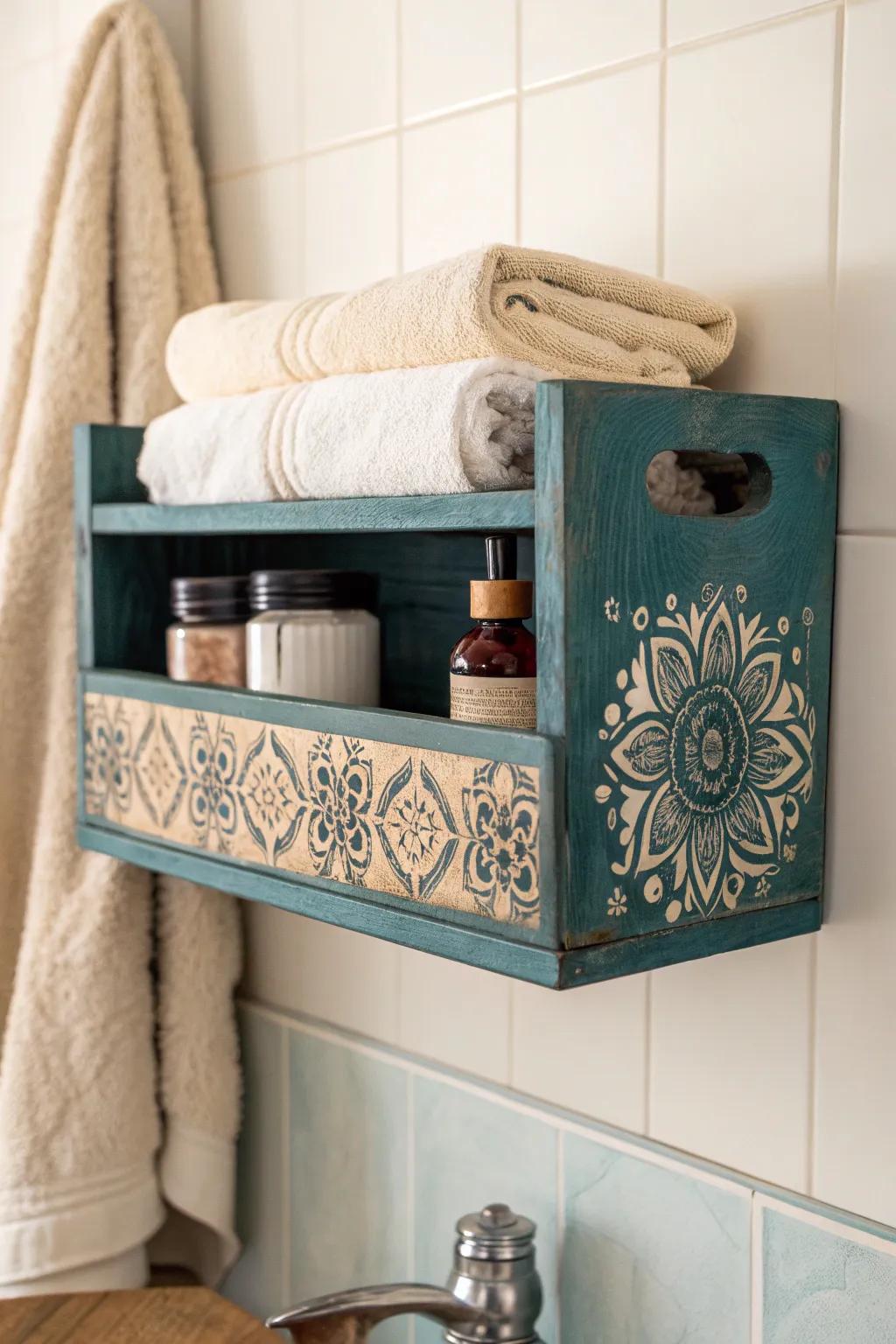 Transform your bathroom with this chic upcycled drawer storage solution.