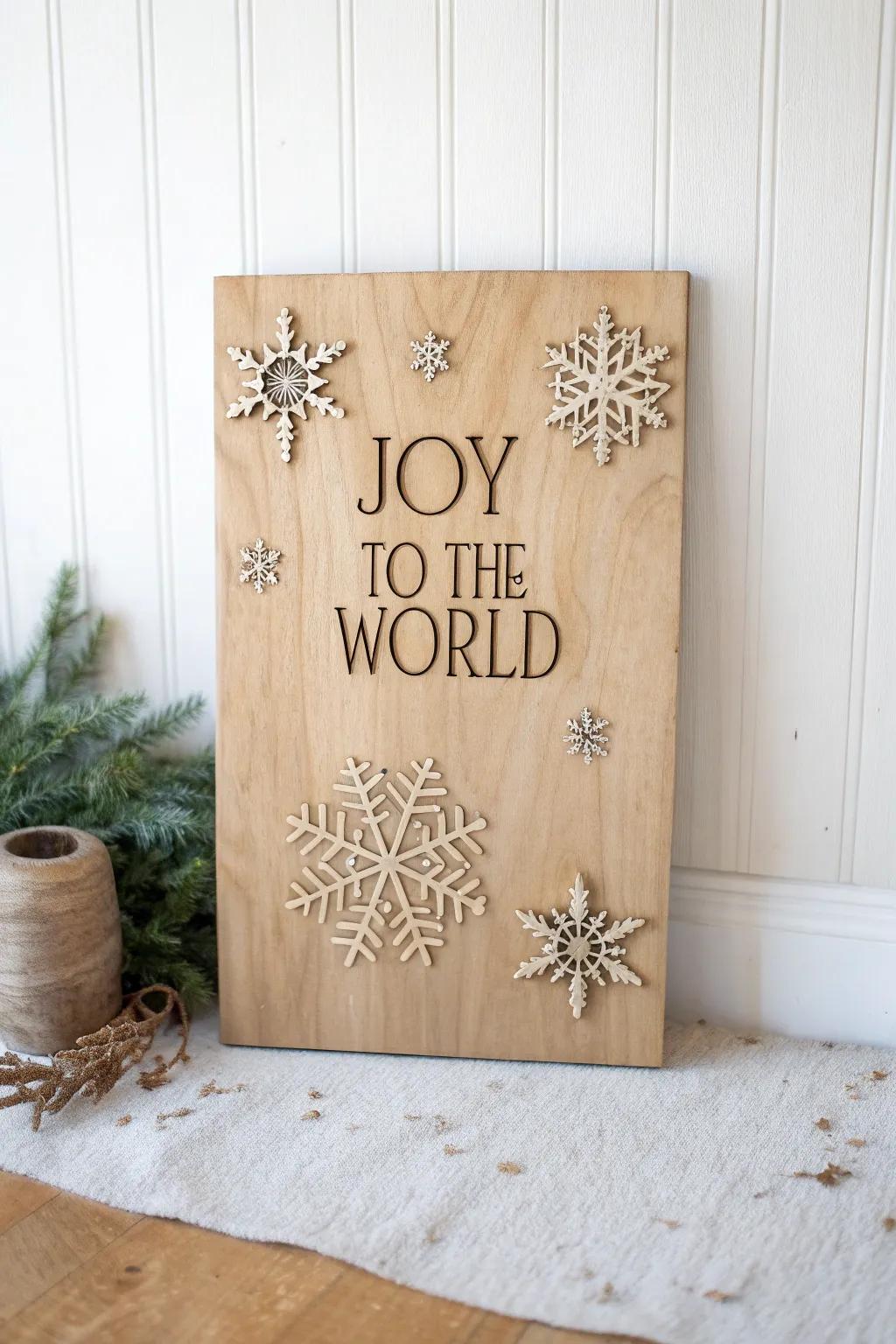 Bring festive cheer to your home with this beautifully crafted holiday sign, blending minimalist design with boho charm.