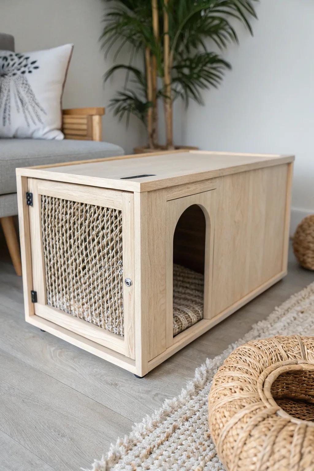 Breathe Easy: A minimalist dog box with mesh ventilation for happy tails!