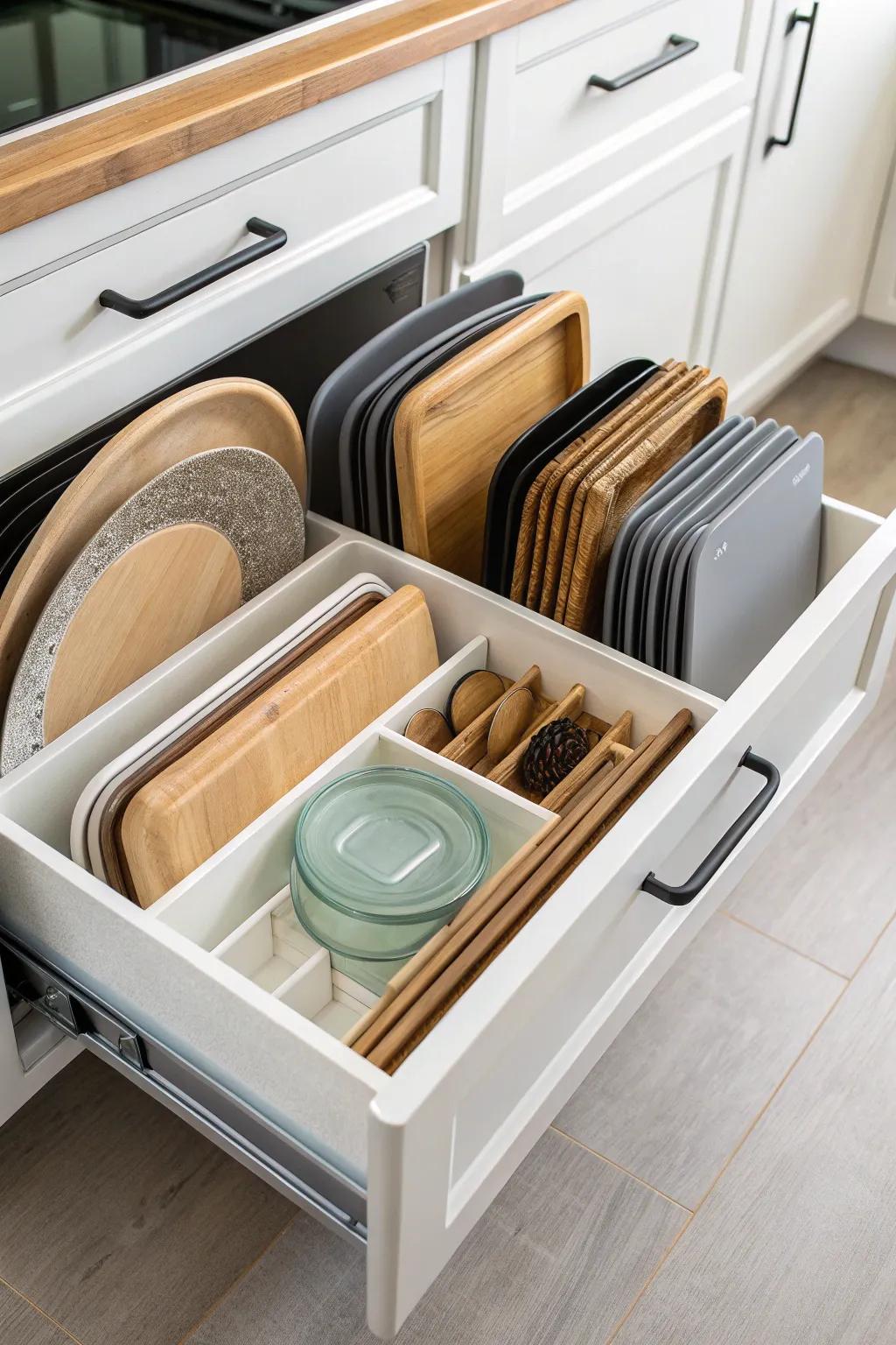 Vertical dividers maximize space and simplify access