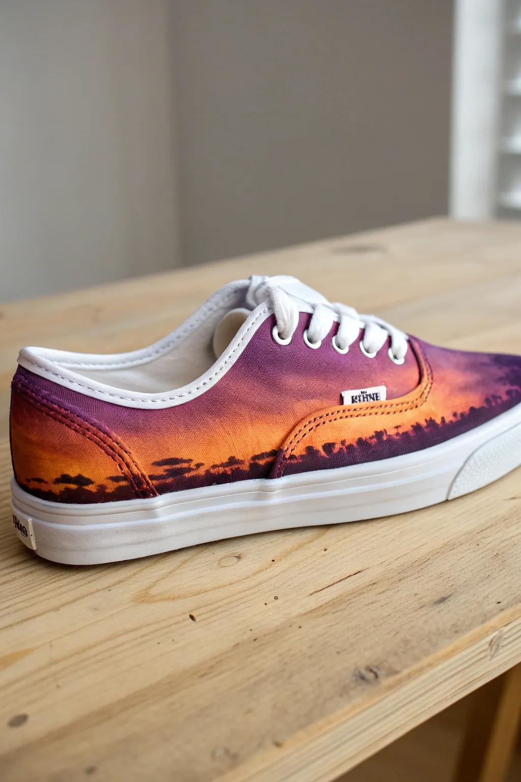Walk into the sunset with these stunning ombre sneakers. 🌅✨