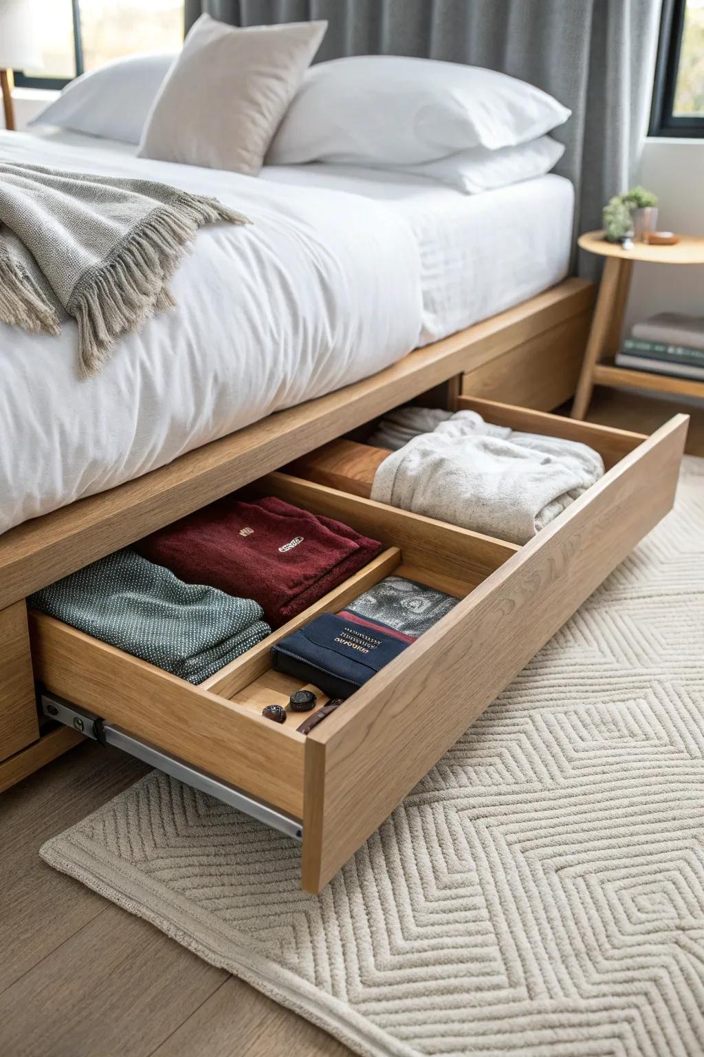 Transform your space with stylish under-the-bed storage—where craftsmanship meets functionality.