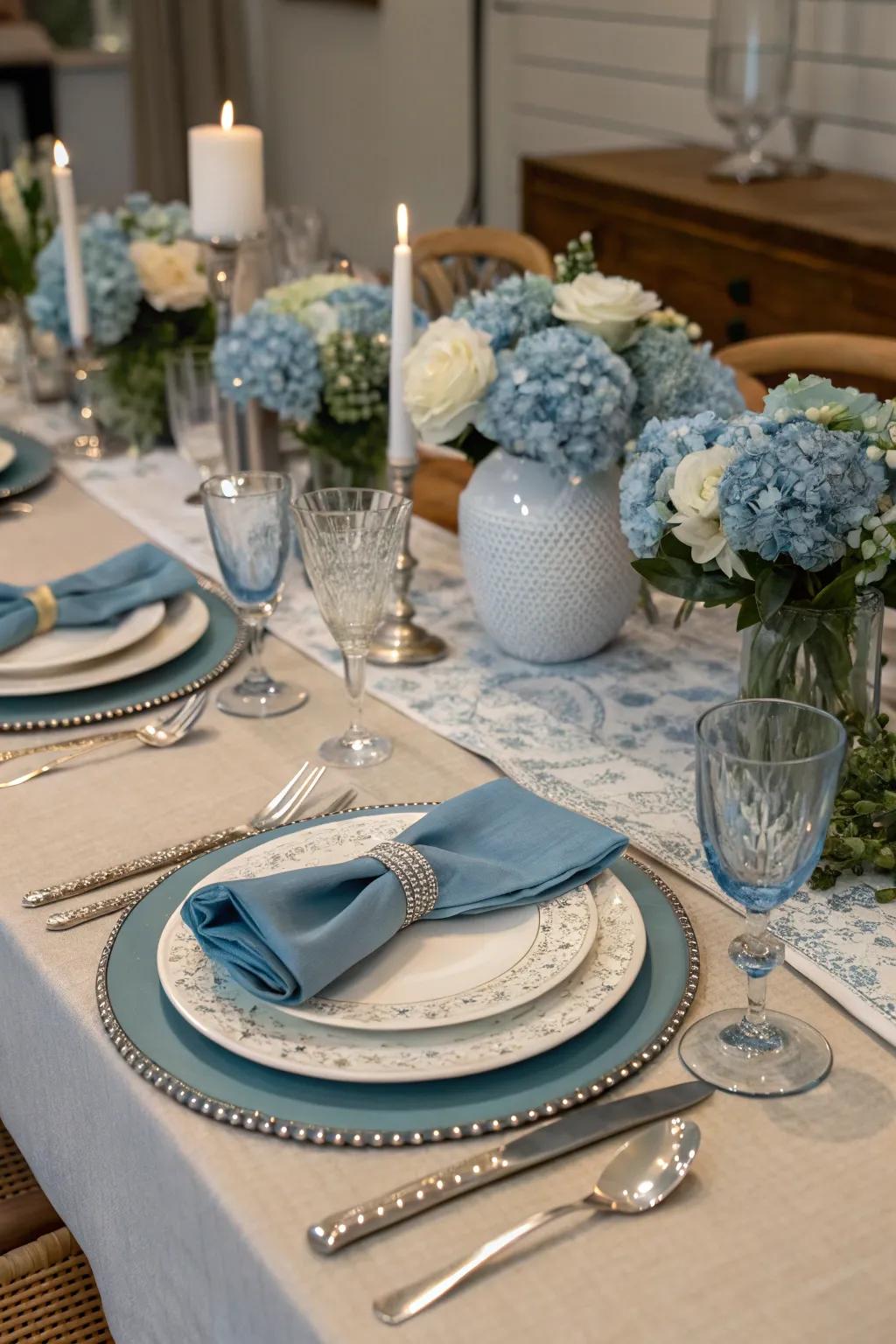 A coordinated color palette creates a cohesive and beautiful setting.