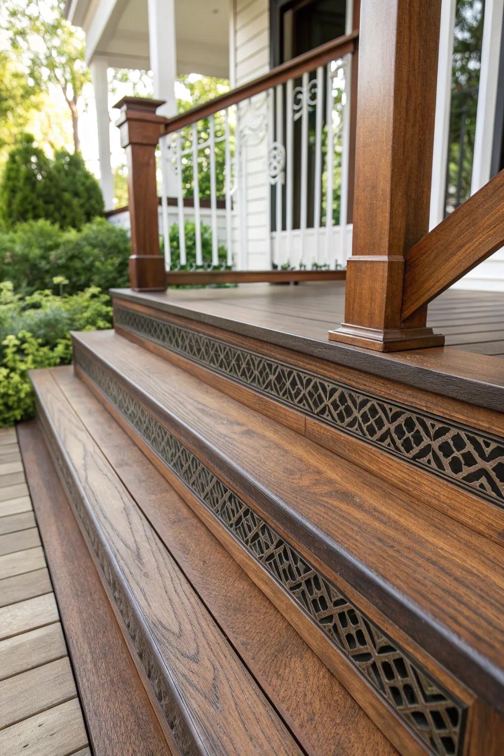 Craftsmanship at its finest: Seamless integration for a cohesive porch design.