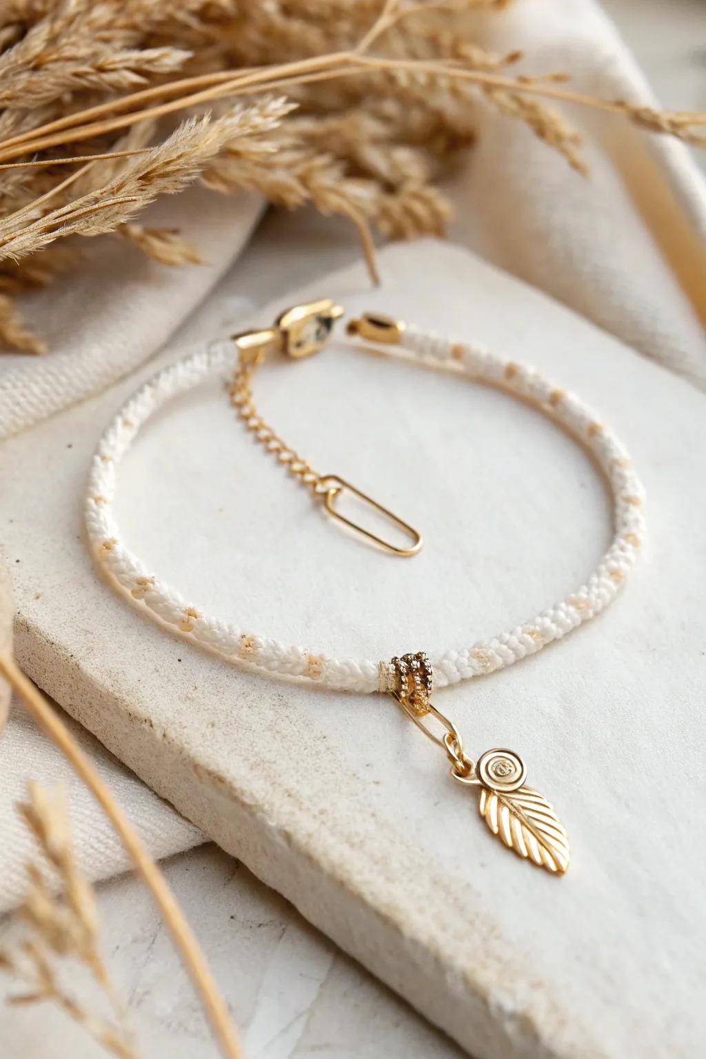 Embrace simplicity with a touch of charm: Safety pin elegance in a minimalist bracelet.