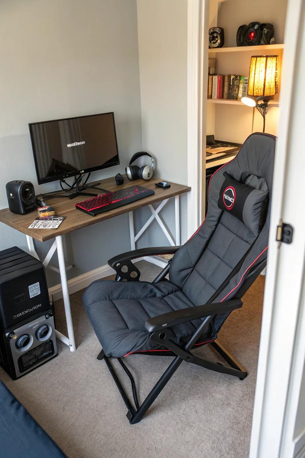 Space-saving designs for compact gaming areas.