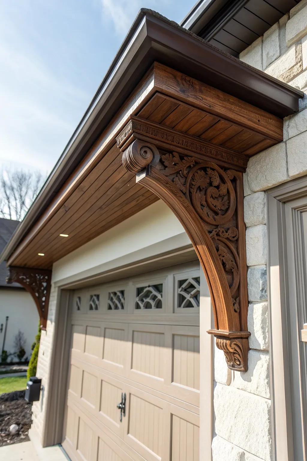 Elevate your garage with handcrafted bracket elegance.