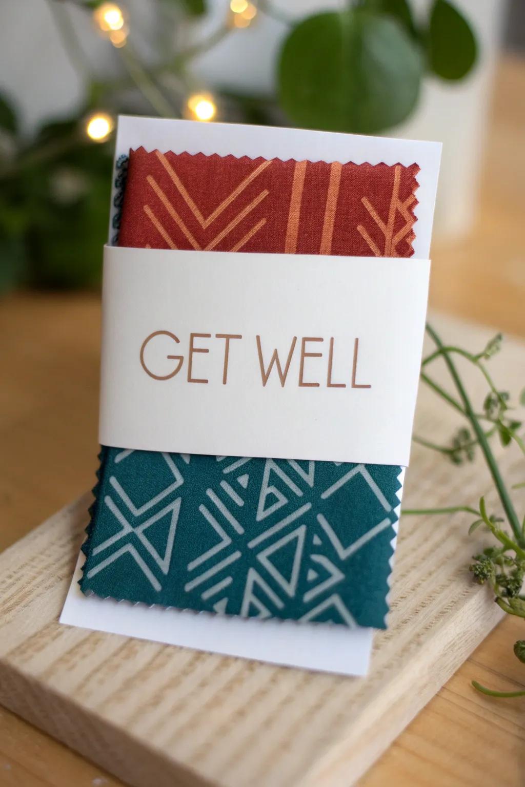 Craft a heartfelt message with a personal touch—add your favorite fabric to your get well card for warmth and charm.