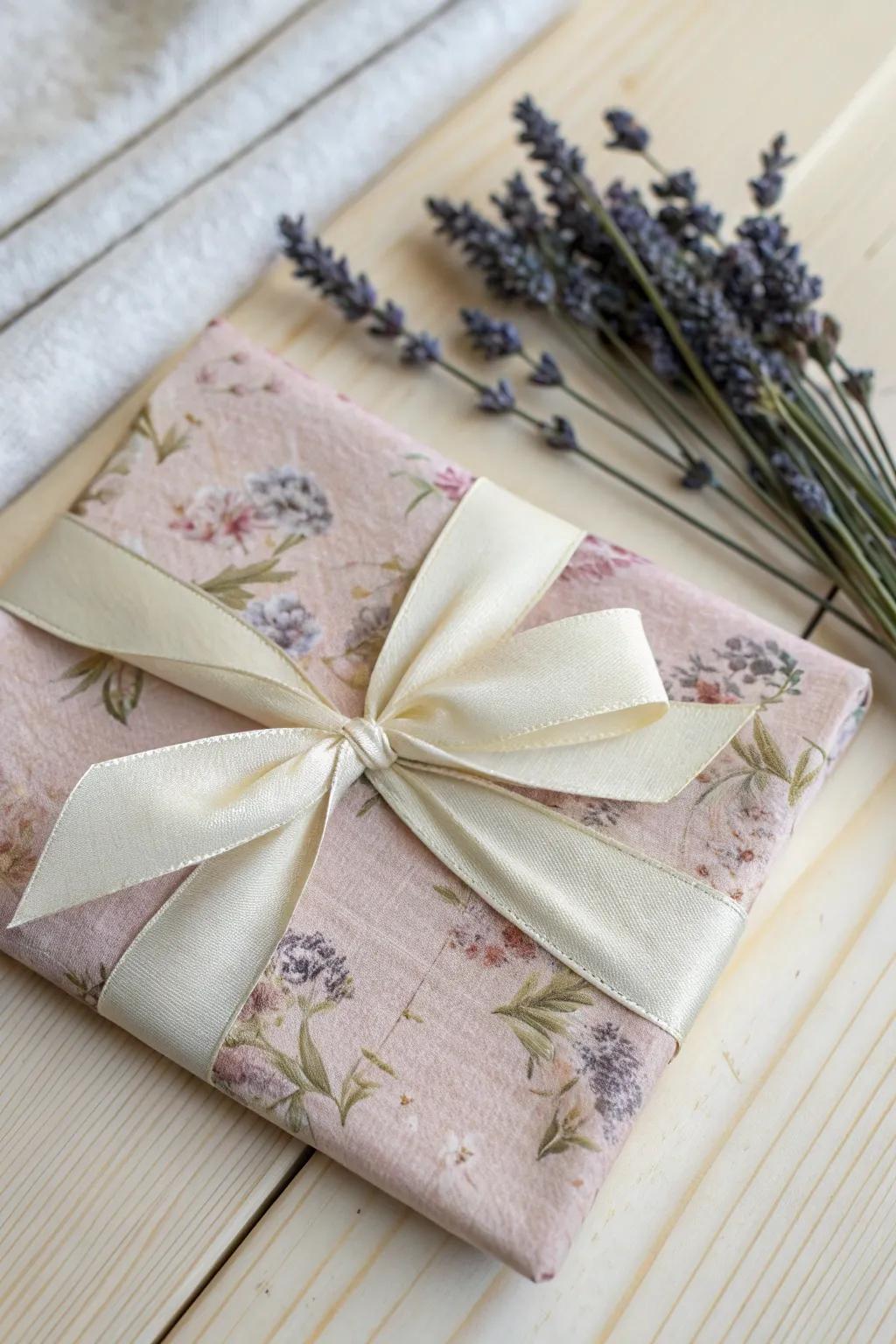 Embrace the art of furoshiki with a beautiful fabric-wrapped gift card.