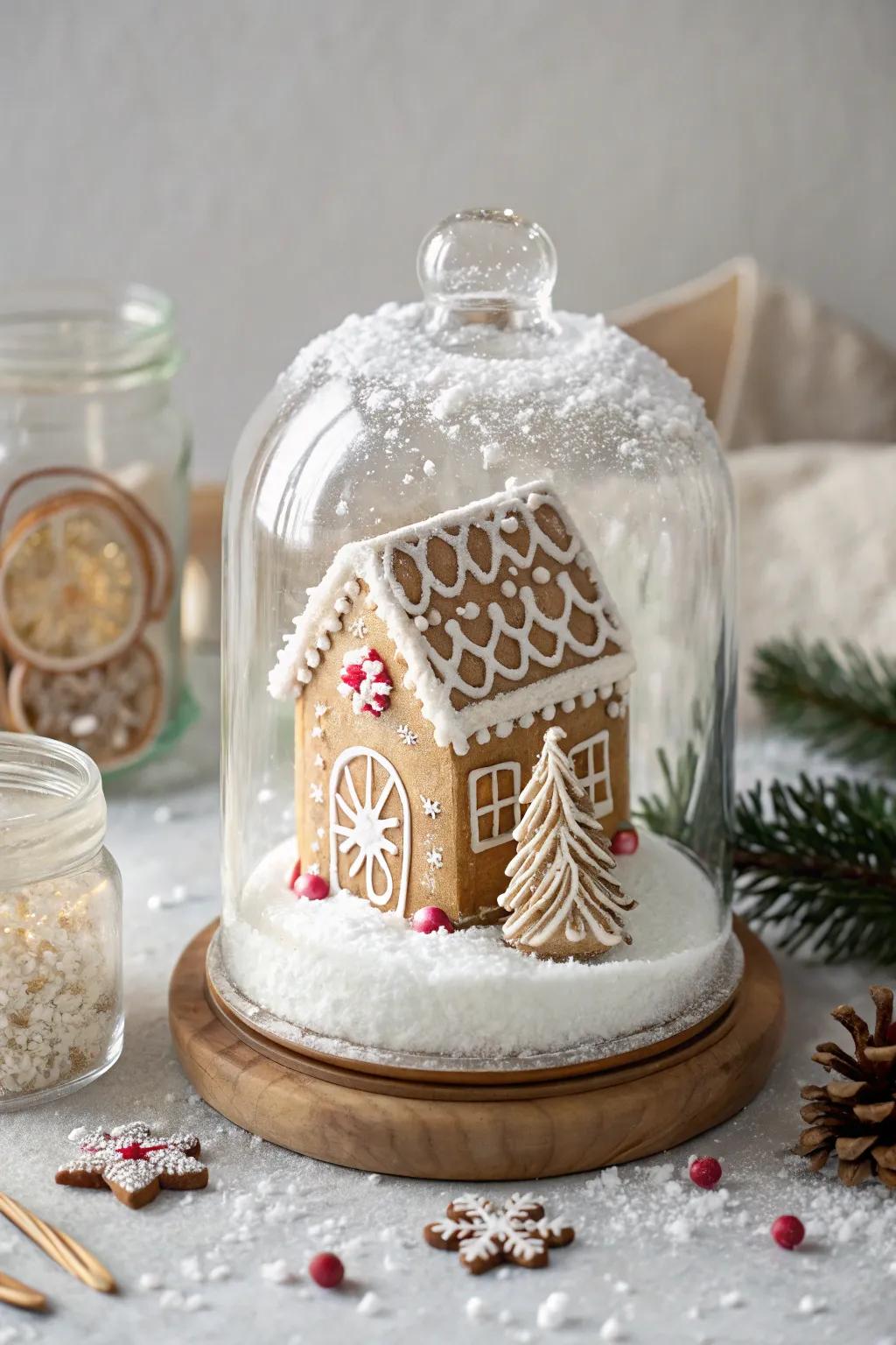 Capture the magic of the holidays with a charming gingerbread snow globe—where simplicity meets sweet elegance.