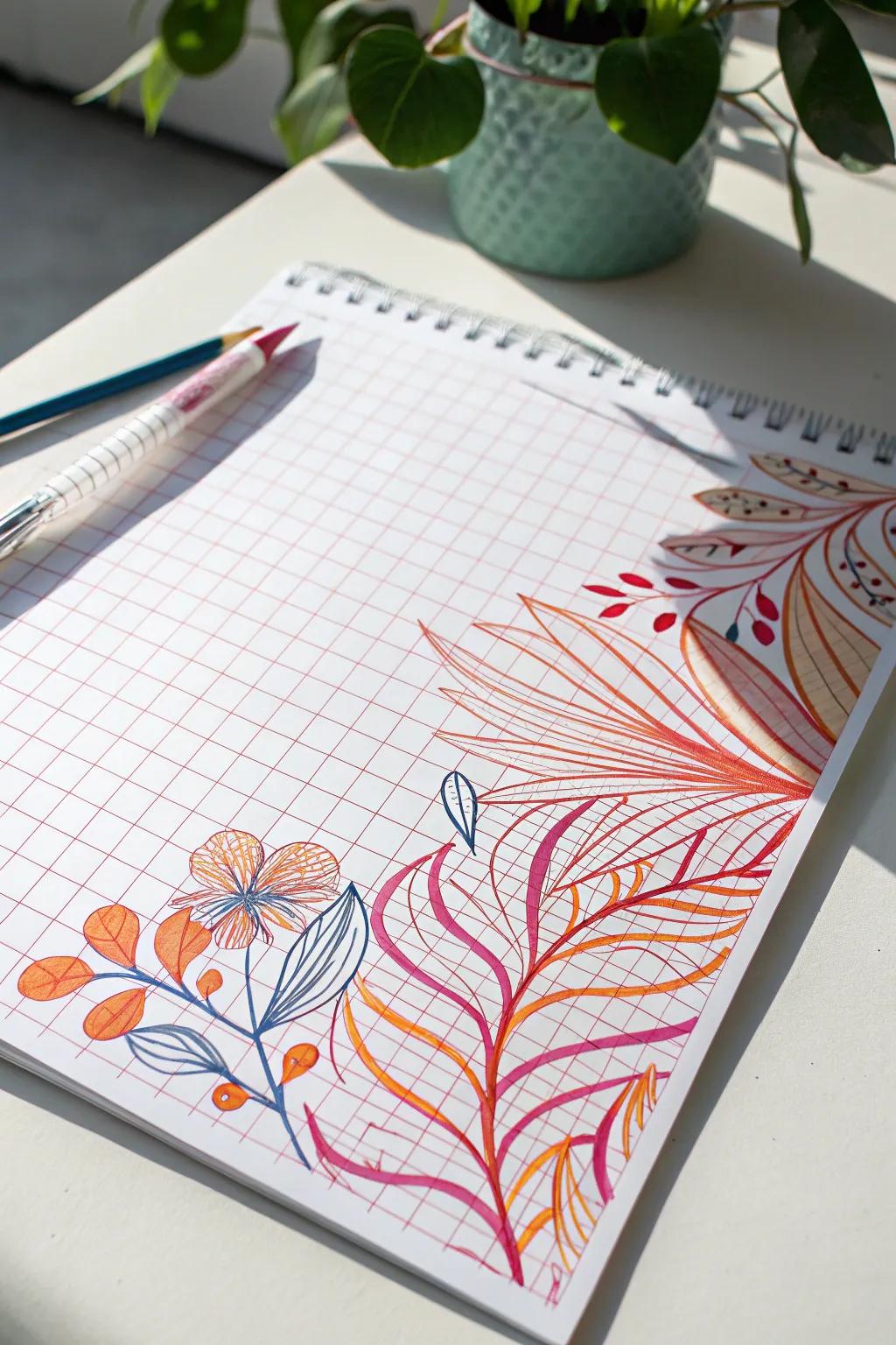 Unleash your creativity with bold abstract designs on graph paper — where precision meets freedom.