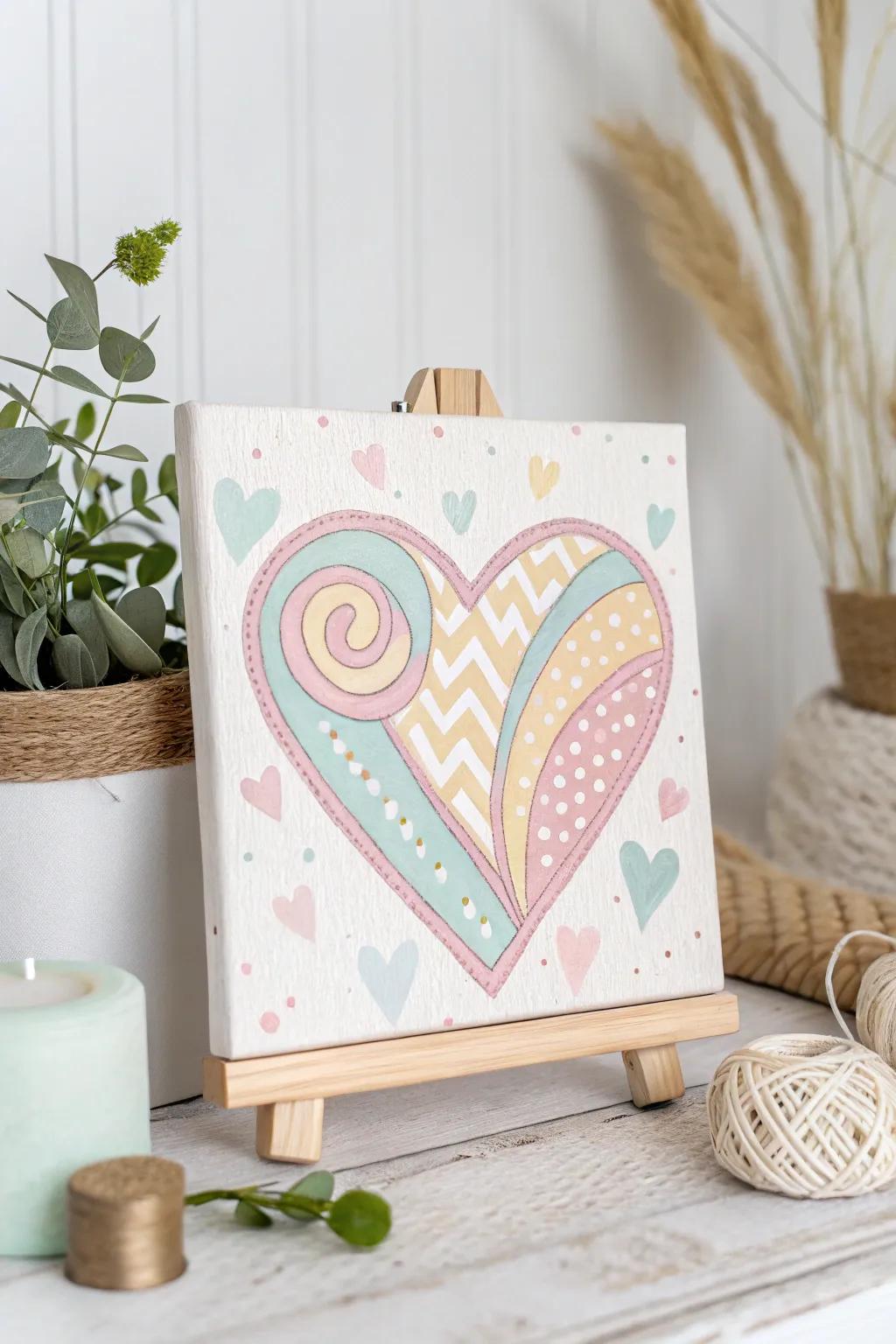Embrace your playful side with a whimsical heart in dreamy pastels—where simplicity meets joy.
