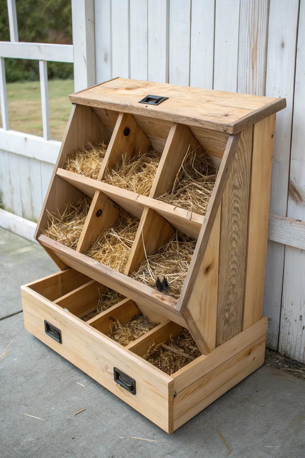 Transform your space with sustainable elegance: a shoe organizer turned charming chicken haven.