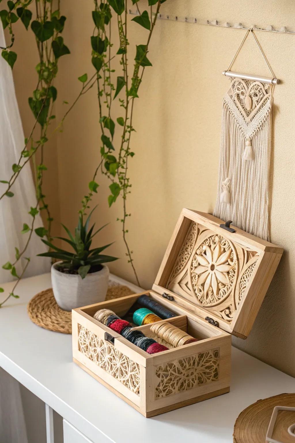 Elegance in Simplicity: Organize your knitting needles with a touch of timeless charm.