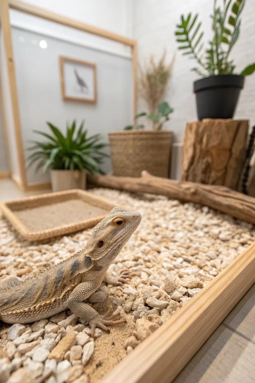 Elevate your iguana's home with eco-friendly elegance! 🌿✨ Discover the beauty of sustainable living with recycled paper pellets.