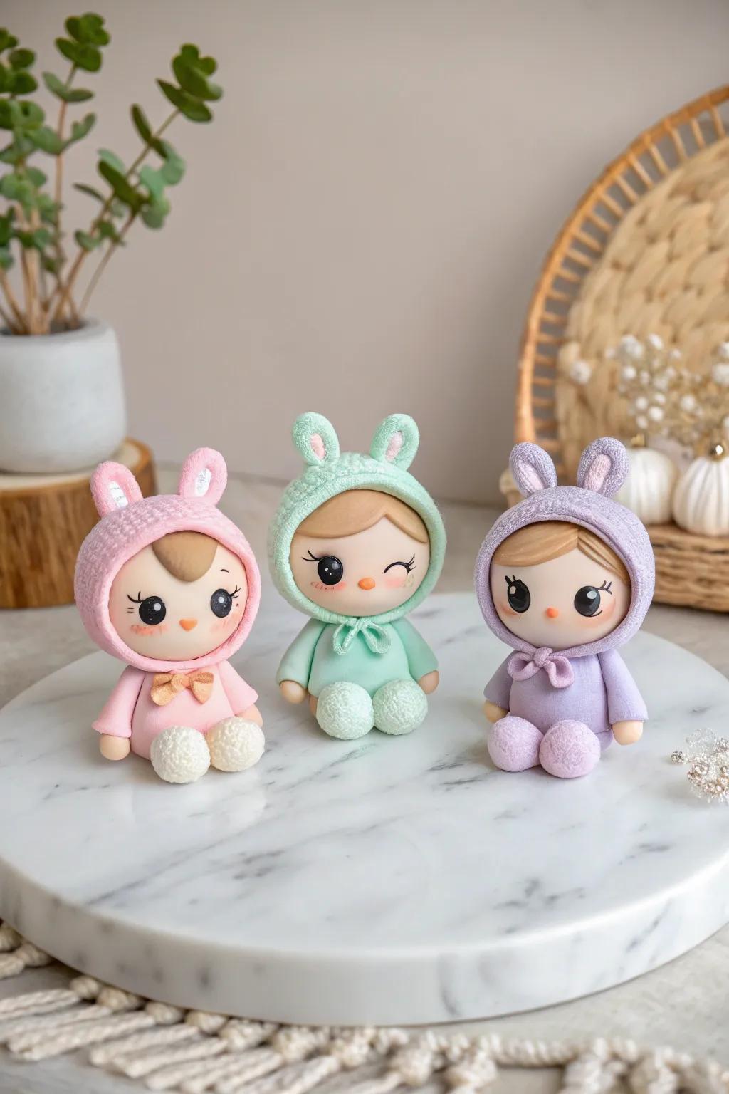 Discover the charm of handcrafted chibi clay characters—where whimsy meets minimalist elegance.