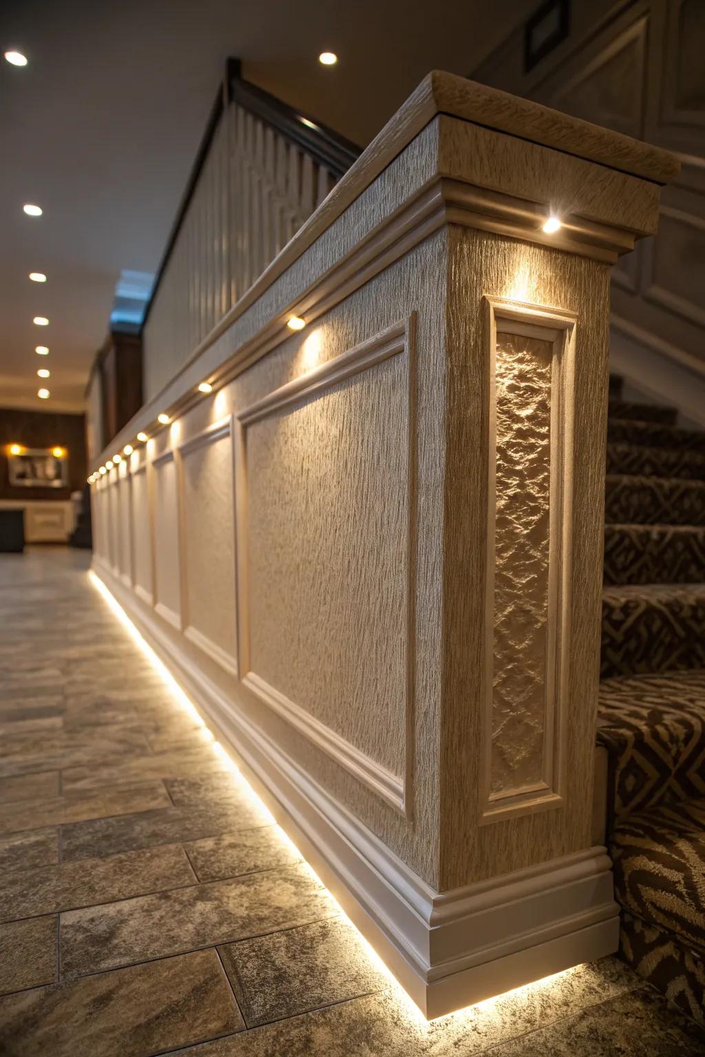 Illuminate your space with style: Discover the transformative power of built-in LED lighting on knee walls.