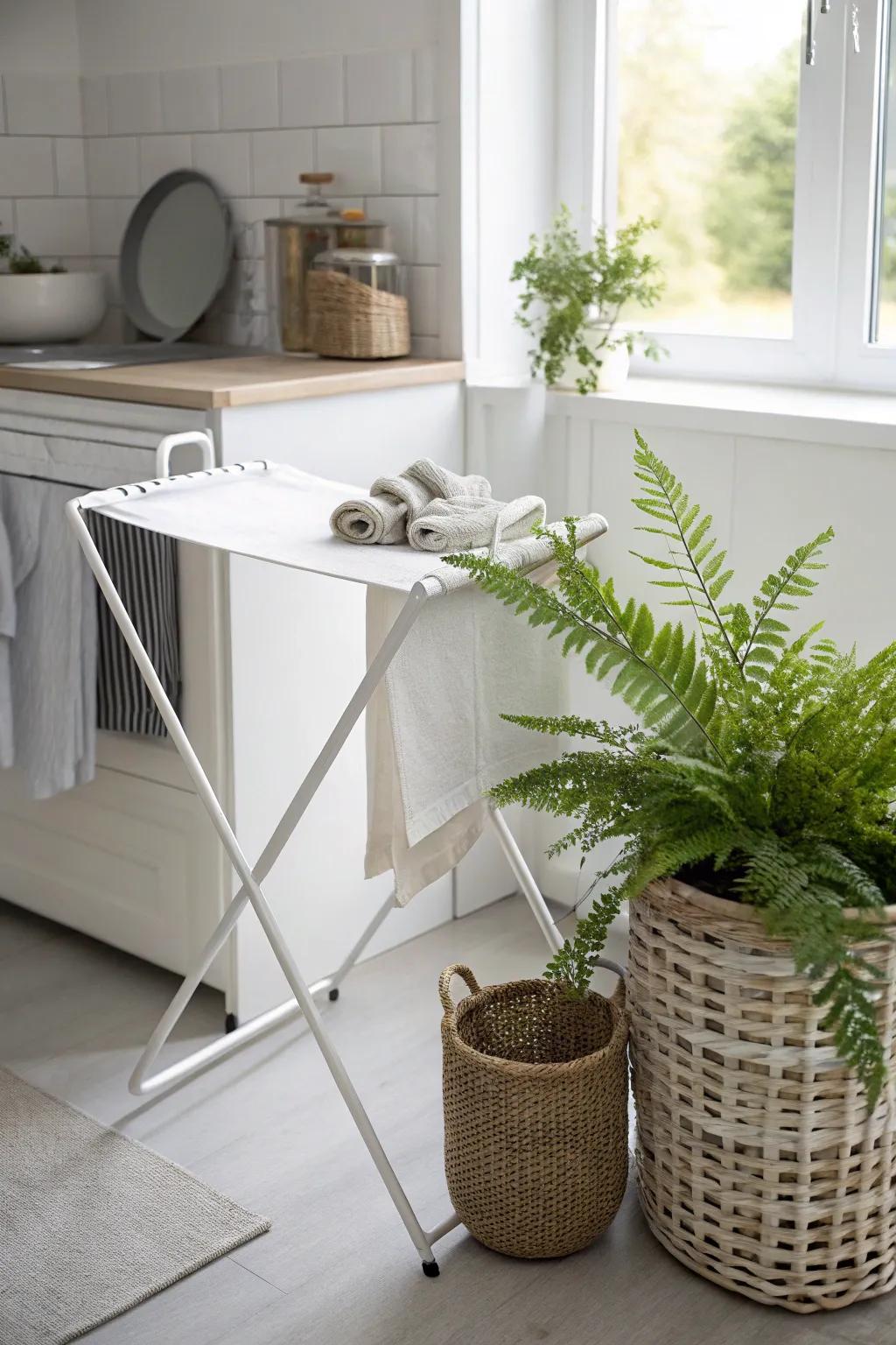 Bring your laundry room to life with a pop of green! 🌿✨