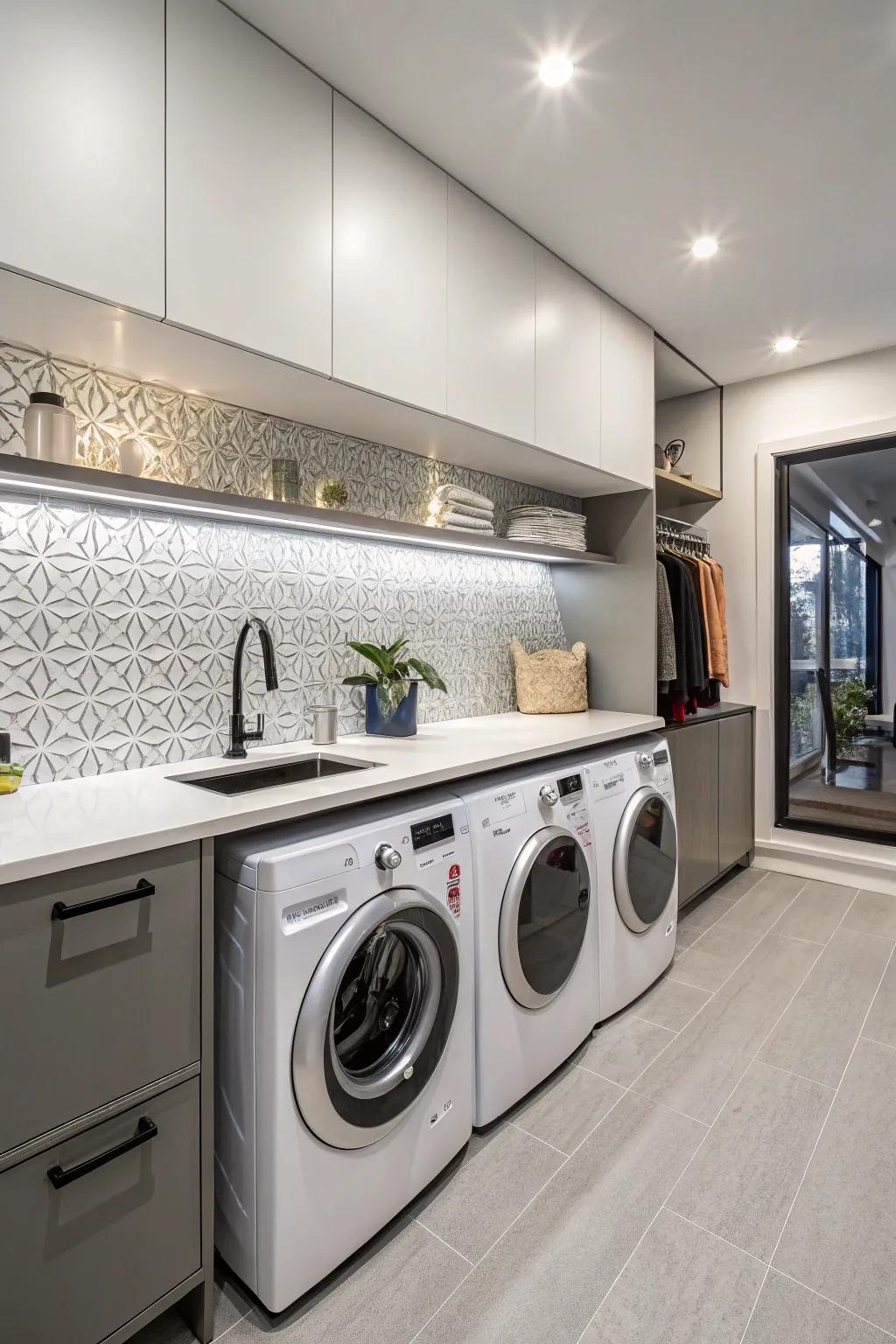 Modern fixtures enhance the overall aesthetic appeal.