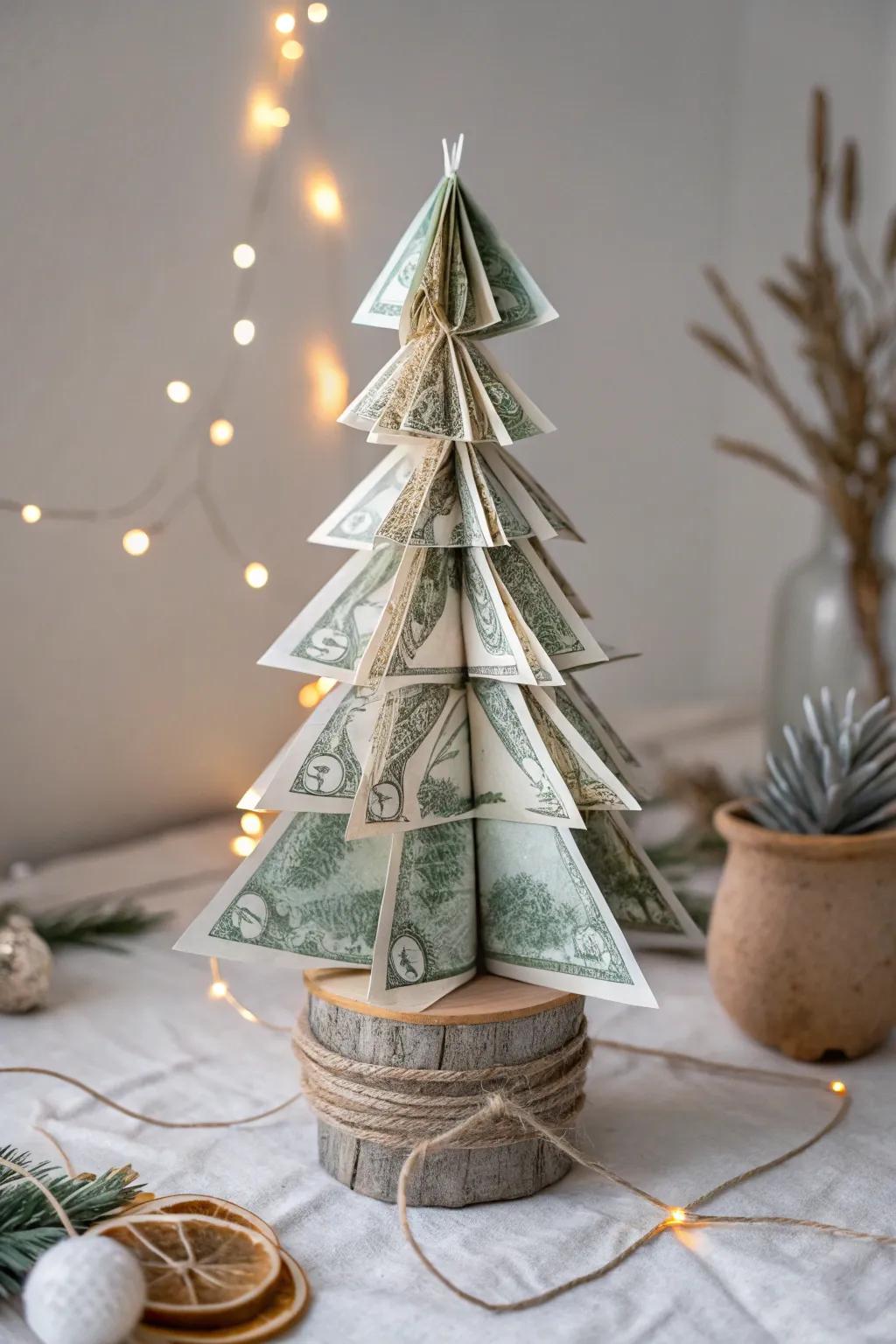 Transform festive cheer into a stylish statement with a handcrafted money tree that blends minimalist elegance with boho flair.