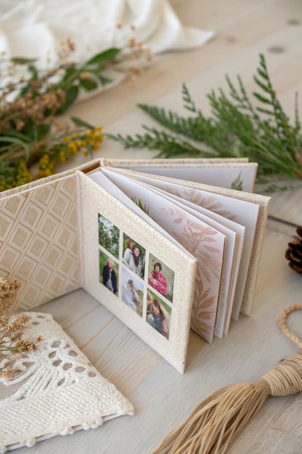 Capture and carry cherished moments with this handmade accordion photo album, perfect for a Mother's Day surprise!