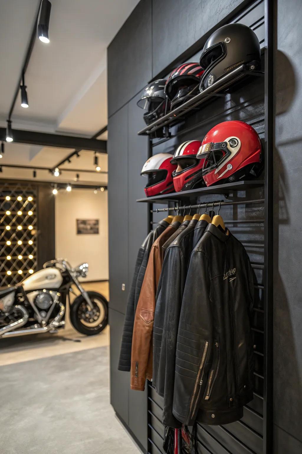 Elevate your garage game with stylish wall-mounted storage solutions.