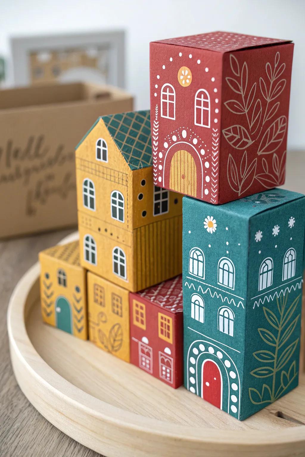 Where imagination meets craftsmanship: Build your own vibrant cityscape with simple boxes!